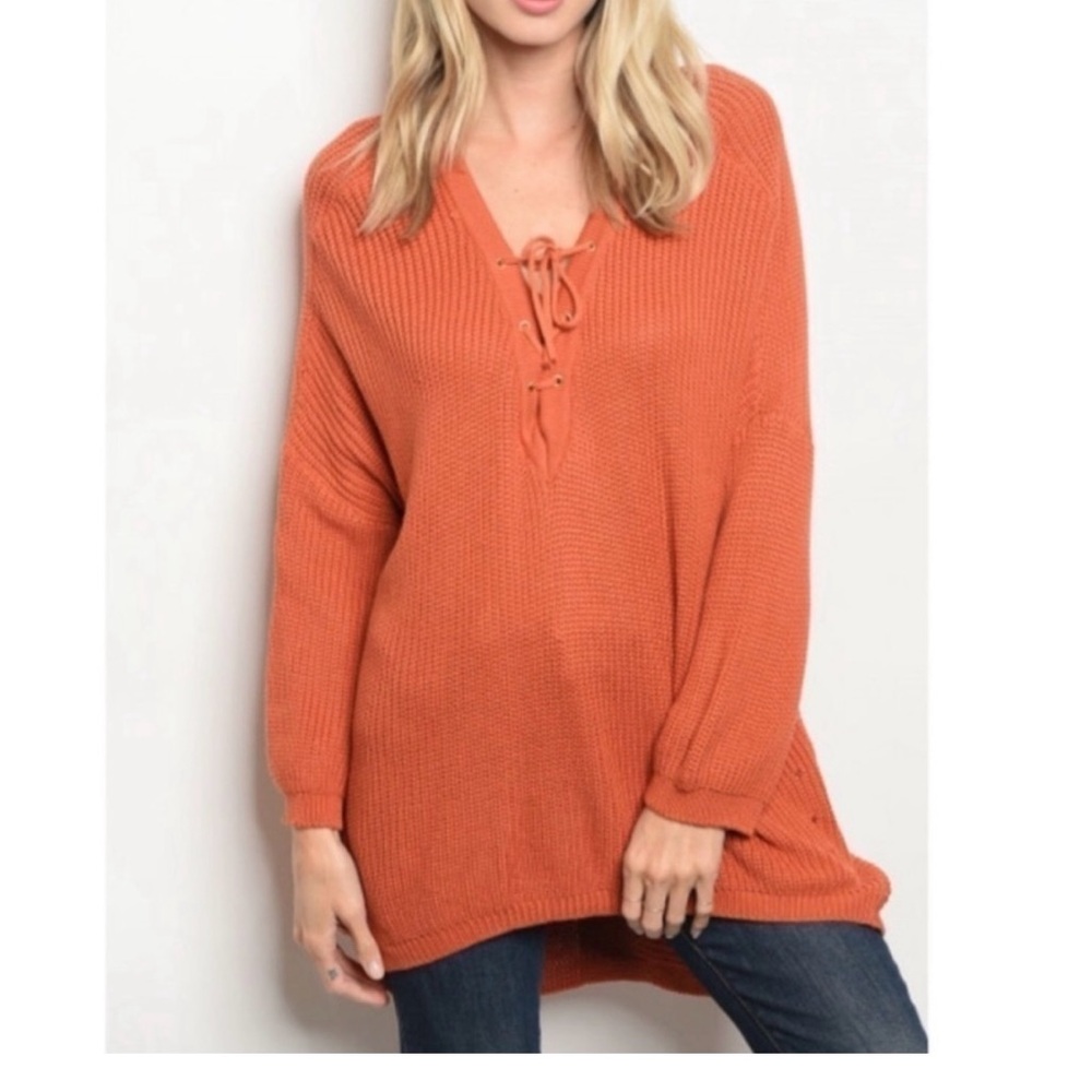 Hyfve Women's Burnt Orange Knit Sweater
